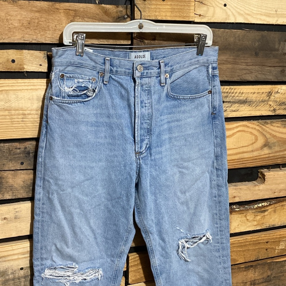 AGOLDE 90s Mid-Rise Light Wash Straight-Leg Jeans‎ Size 28 - Picture 2 of 9